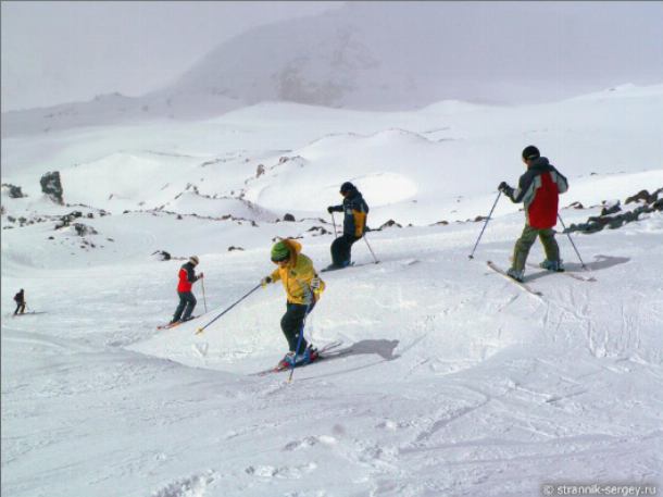 Эльбрусе на горных лыжах